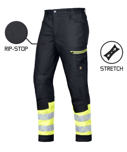 SPODNIE DO PASA MEGAWORK RIP-STOP STRETCH BLACK