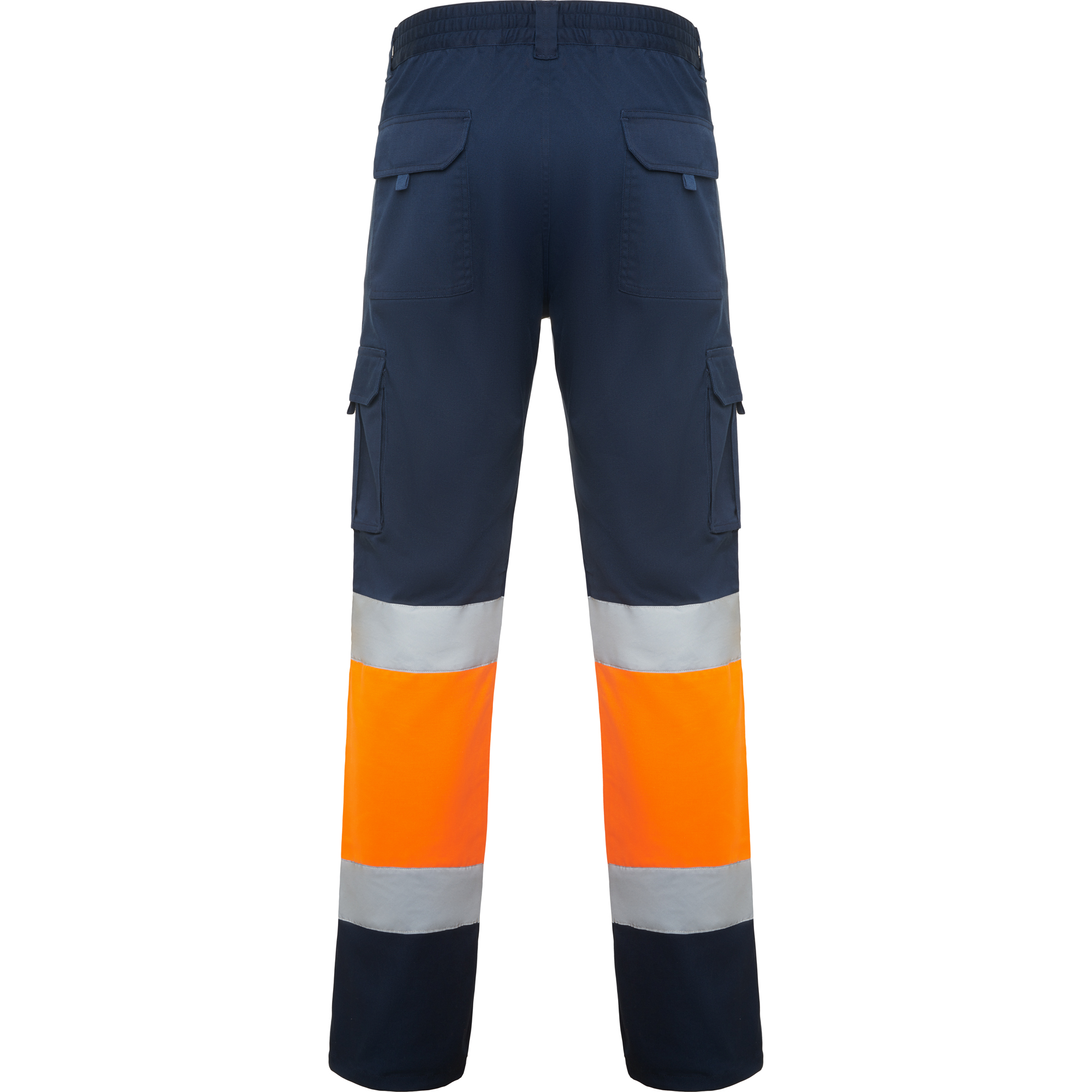 DAILY STRETCH HV18 Spodnie robocze Daily Stretch granatowo-pomarańczowe fluo widok z tyłu