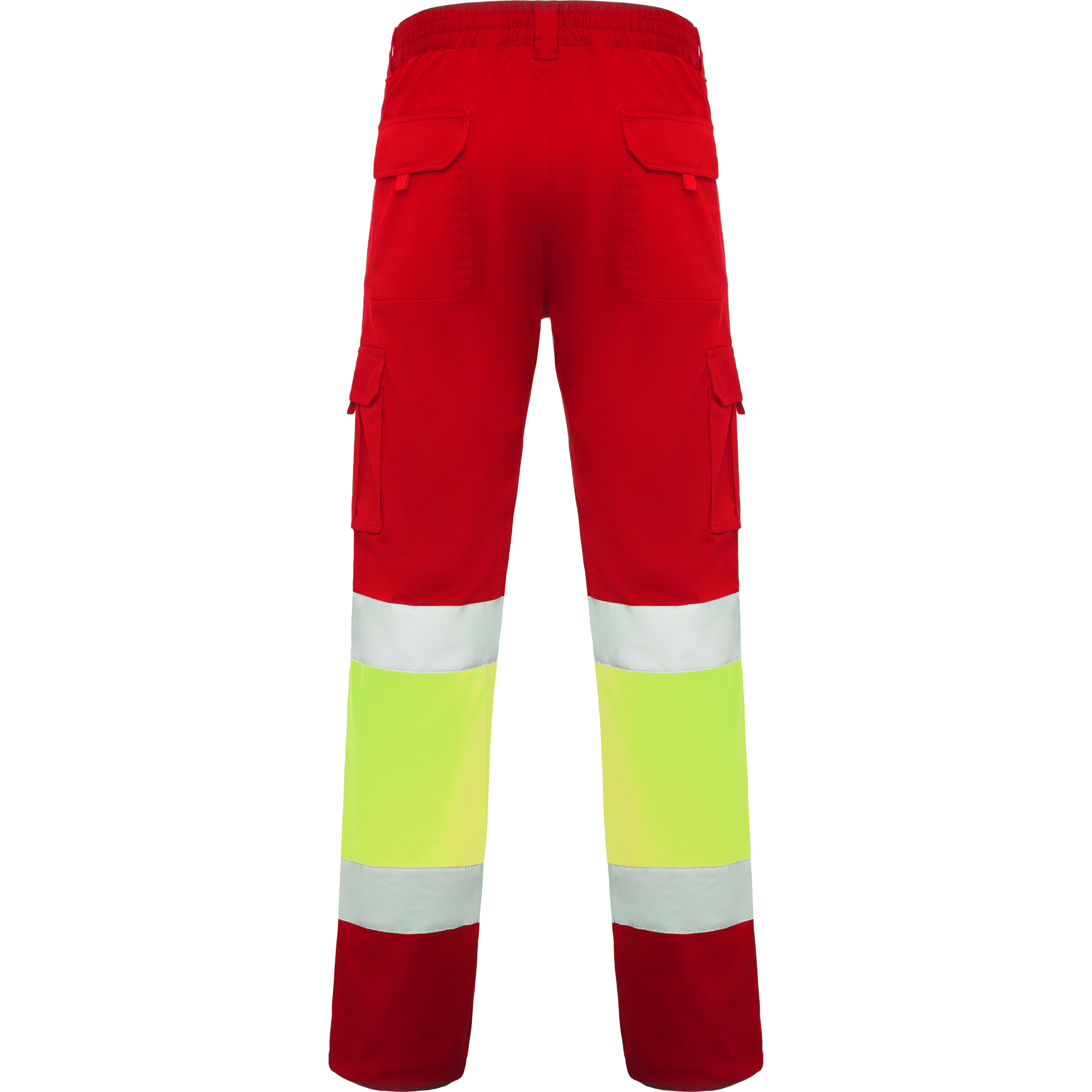 DAILY STRETCH HV5 Spodnie robocze Daily Stretch czerwono-żółte fluo widok z tyłu