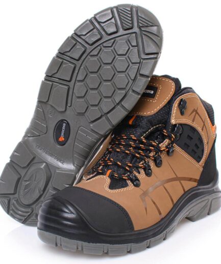 Antypoślizgowa podeszwa SRC w trzewikach bezpiecznych GALAXY.