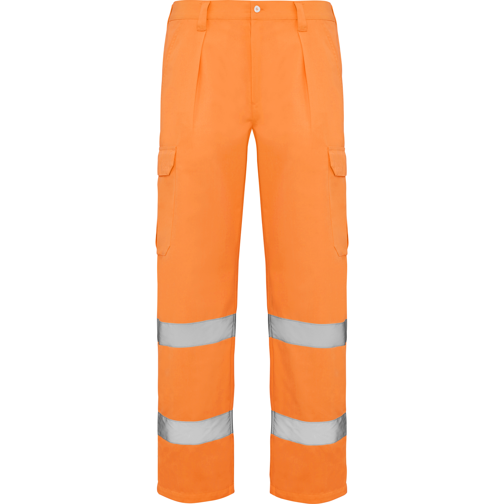 alfa9 Spodnie robocze Alfa pomarańczowe fluo widok z przodu